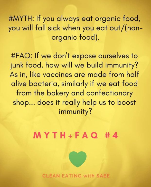 If you always eat organic food, you will fall ill if you eat out | Mythbuster | FAQ | Mythbuster+FAQ