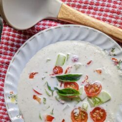 Raw thai coconut soup