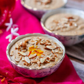 Thandai Phirni - whole food plant based - Poshak Life