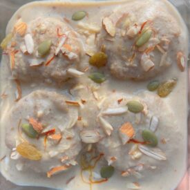 Rasmalai Cake - whole food plant based - Poshak Life