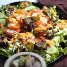 subway salad with mexican pattie