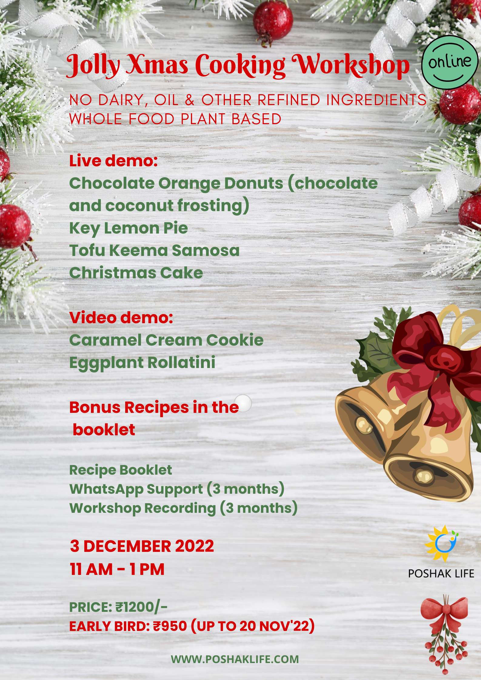 Christmas Cooking Workshop | Whole Food Plant Based | Healthy Vegan Workshop